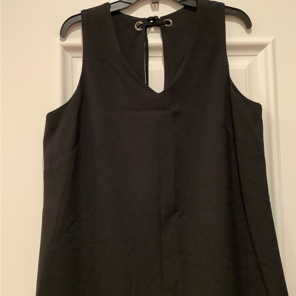 NEW Alex Marie Dress Size 14 Black VNeck Sleeveless Poetic Elegance Grommets - Picture 2 of 12
